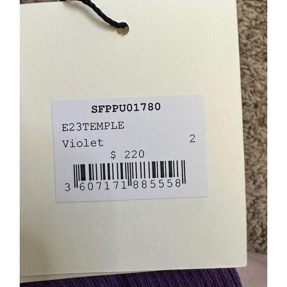 Sandro Temple Twisted Short Sleeve Sweater Purple Size 2 US Medium New - Picture 4 of 4